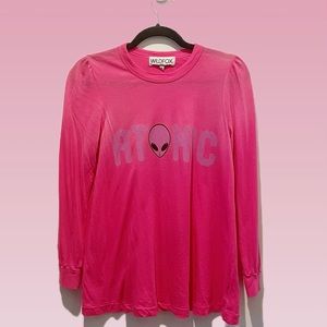 Wildfox Pink Atomic Alien Graphic Long Sleeve Tee ⭐️RARE NEVER PRODUCED SAMPLE⭐️